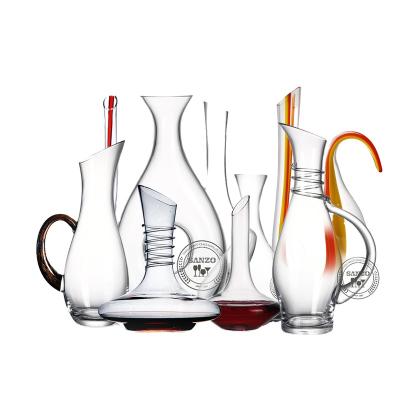 China New sale classic/postmodern high quality sanzo wine glass crystal decanter for sale