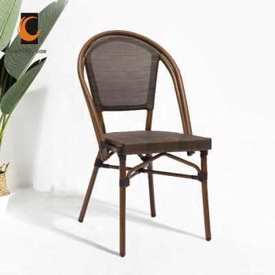 China Modern Nordic Bamboo Cafe Chair Terrace Side Chair Strictly Quality Outdoor French Bistros Chair for sale