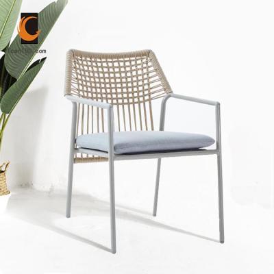 China Sillones Modern Luxury Scandinavian Style Balcony Outdoor Leisure Fashion Garden Metal And Rope Chair for sale