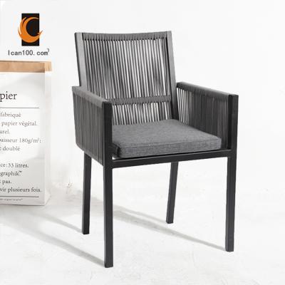 China (Other) Simple Design Adjustable Modern Commercial Black Rope Woven Chair Dining Chairs Dining Chair for sale