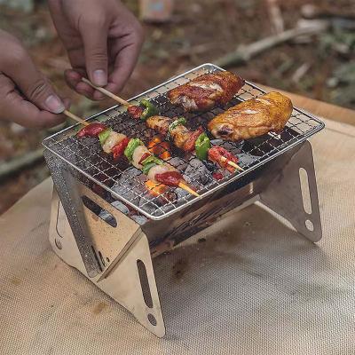 China Mini Stove Folding BBQ Grill Cookstove Portable Portable Durable Foldable Camping BBQ Grill Rack for sale