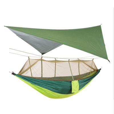 China Modern Lightweight Portable Camping Waterproof Nylon Hammock Canopy 210T Mosquito Net Tarp Rain Fly Hammock and Tent for sale