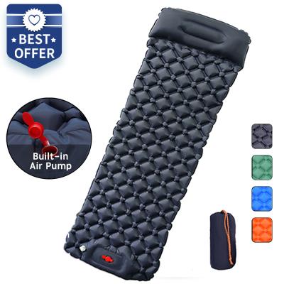 China Protective Modern Outdoor Camping Inflatable Sleeping Mattress With Pillows Travel Mat Folding Bed Ultralight Air Cushion Increase Trekking for sale