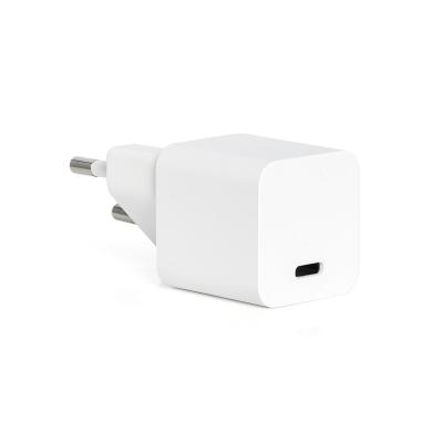 China Hot Selling Cell Phone Europe Plug In PD Charger 20 Watt PD Fast Charger for sale