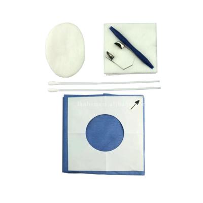 China Safety Factory Price Sterile Nonwoven Eye Drape Disposable Ophthalmic Kit for sale