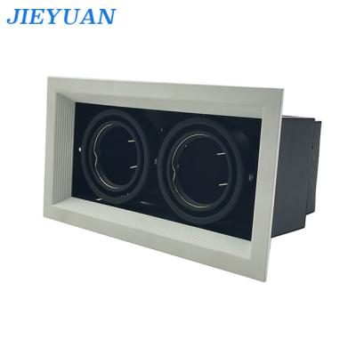 China Modern Hotel Aluminum Alloy Grill Light Fixture Recessed Mounted Grilled Light Die Casting Housing Grill Light for sale