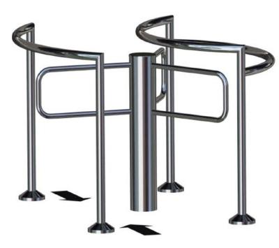 China Stainless Steel / According to Customer Requirements Electronic Security Stainless Steel Turnstile with RFID Reader Access Control System Half-height Turnstile Acrylic for sale