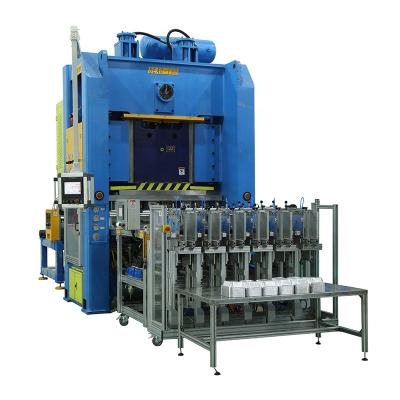 China Automatic Disposable Aluminum Container Box Fast Food Container Food Tray Factory Aluminum Foil Stamping Machine for sale