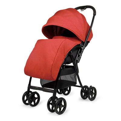 China Portable Aluminum Alloy Stable Reddish Black Structure High Level Stable Structure Easy Folding Baby Stroller Baby Carriage for sale