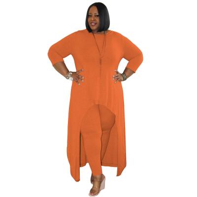 China Loose And Comfortable Breathable Solid Color Plus Size Women's Two Piece Leisure Suit Women for sale