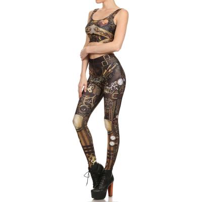 China Breathable Digital Printed Fashion Suit Stretch Gaiters Vest Two Piece Suit for sale