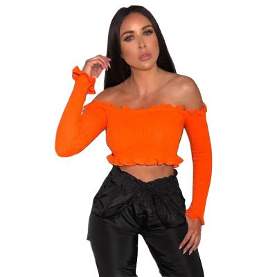 China Hot Selling Long Sleeve Off Shoulder QUICK DRY Mini Short Top For Women for sale