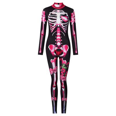 China European and American women's breathable jumpsuit parent-child skull horror dance party Halloween costume for sale