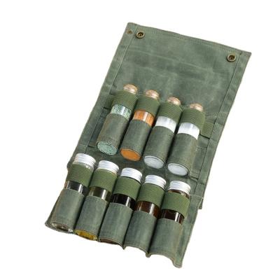 China Foldable and easy to store best-selling outdoor spice condiment storage bag barbecue seasoning bottle set for sale