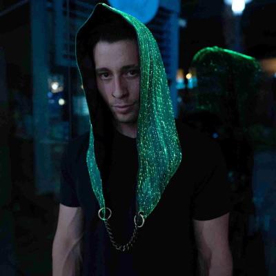 China Luminous LED Light Fiber Optic Jacket Hoodie Coat LED Fiber Optic Cloth Light Up Hood For Men - Luminous Clothing Praise Party Mask Dance Costume - Glow Hood Burning Man EDM LEDs for sale