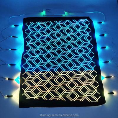 China Geometric Luminous Soft Fleece Fabric - LED Fiber Light Up Optical Fabric Woven Apparel Textile - Custom Unique Jacquard Fabric For Dresses for sale