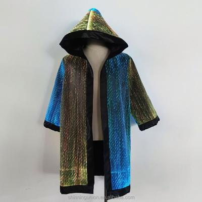 China Custom Led Hoodies LED Coat Dance - Fiber Optic Light LED Hoodie Apparel Costume - Luminous Long Dress Rave Performance Wear Festival Men Stage for sale