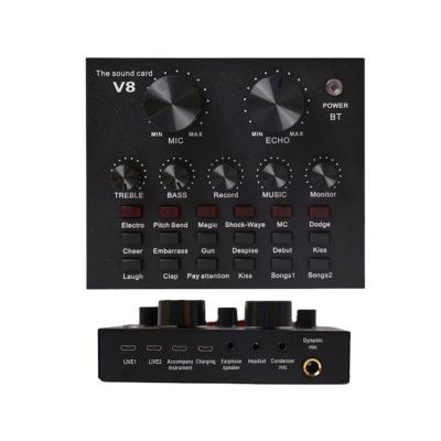 China Scarlet Cheap External Miniature Standard Price Music For Singing Buzz V8 Sound Card for sale