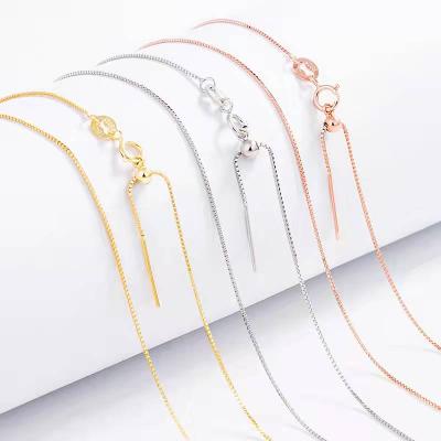 China Fashion Stylish S925 Silver Adjustable Box Chain can be paired with a pendant or worn separately as a universal chain for sale