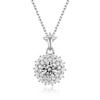 China Wholesale S925 Gorgeous Silver Eight Star Eight Arrow Zircon,Silver Sun Moon Star Necklace for sale