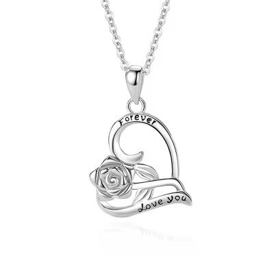 China Trendy Heart Shaped Fashion Rose S925 Sterling Silver Pendant for sale