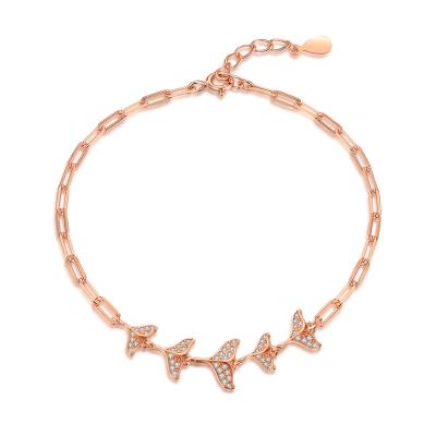 China Women Rose Gold S925 Fine Fashionable Silver Bracelet for sale