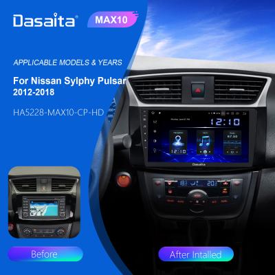 China Dasaita 10.2inch ANDROID 10 Dual GPS Car CD Player Din Radio For Nissan Sylphy Pulsar With Amplifier TPMS 1280x720 Split Screen for sale