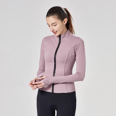 China Breathable Long Sleeve Gym Wear Fitness Yoga Zipper Top Jacket Women Yoga Cloth Running Sports Jacket for sale