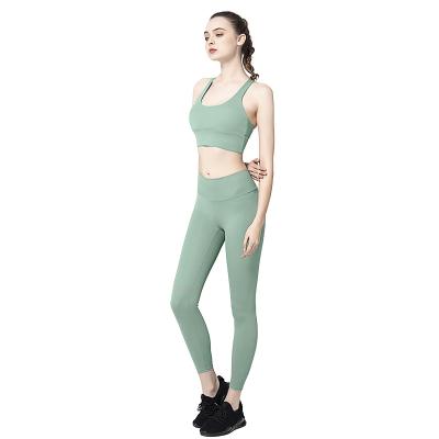 China Breathable Fitness Yoga Wear Set Bra AND Pants Gym Women With Solid Reputation 2 Piece Workout Sports Suit YOGA SET for sale