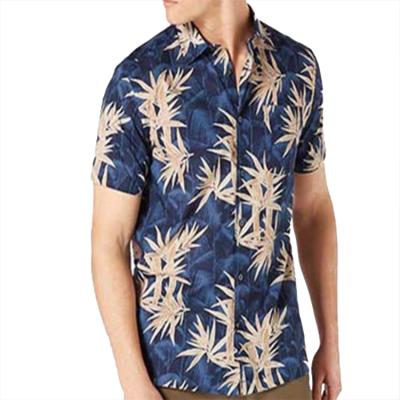 China Custom Hawaiian Shirts Anti-pilling Flower Print Beach Party Vacation Shirts Mens for sale