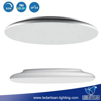 China Surface mounted ultra thin dimmable tri color oyster led ceiling light for sale