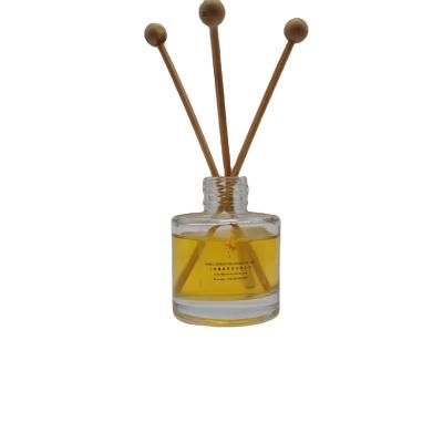 China Empty Reed Diffuser Bottle Luxury Reed Glass Cosmetic Empty Bottle With Caps 50ML for sale