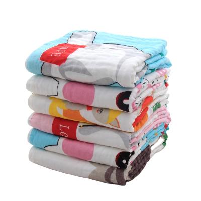 China 100% Sustainable Cartoon Animal Cotton Baby Bath Towel Gauze Bath Towel Kid Bath Towel for sale