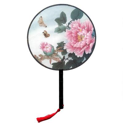 China Antique Imitation Custom Printed Logo Personalized Bamboo Paper and Cloth Folding Hand Fans Craft Asian Favor Portable Folding Bamboo Hand Fan for sale