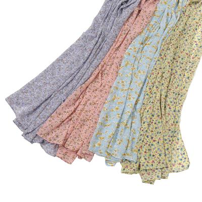 China Decorate Malaysia 2021 Summer New Pearl Chiffon Floral Scarf Wholesale Printed 80 Colors Scarf for sale