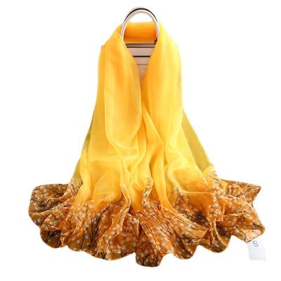 China Silky Chiffon Feeling Translucent High Quality Durable Using Various Long And Thin Soft European Elegant Scarf Wraps For Beach Towels for sale