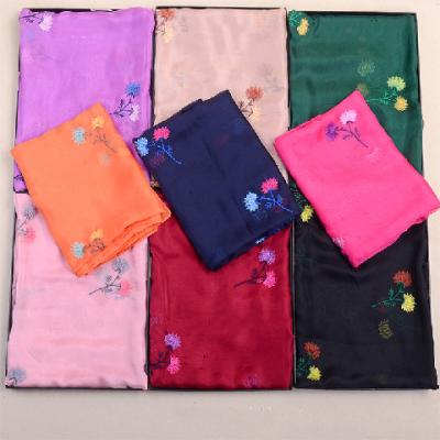 China Premium long chiffon colorful floral soft crepe chiffon malaysia women pleated to ruffle light scarves extended hijabs for sale