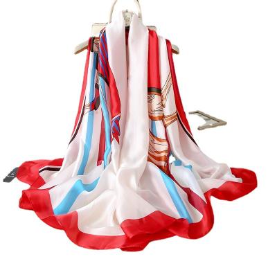 China 2021 New Promotional High Quality Silky Feeling Satin Custom Printing Silk Scarf for sale