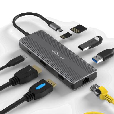 China Type DP usb c hub hd mi cc 8 adapter usb tipo in 1 4K show port hdtv usb type c 31 fit hub usb c dock 30 Usb Hub Laptop Stand Holder for sale