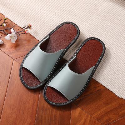 China 2022 Summer Unisex Custom Size Logo Spring Rubber Home Slippers Lightweight Leather Slides For Wholesale for sale