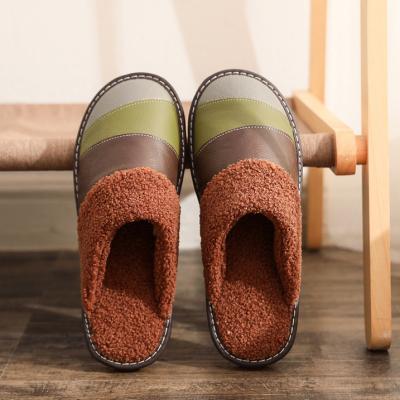 China Indoor Outdoor Warm Slipper Winter Thermal High Quality Leather Comfortable Slippers For Boys Children for sale