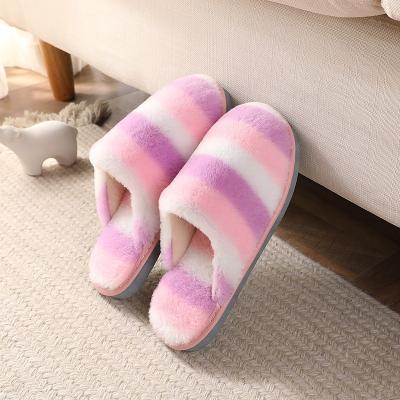 China Fashion Thermal Design Simplify Rabbits Fur Kids Slipper Bedroom Fluffy Plush Girls Kids Colorful Slippers for sale