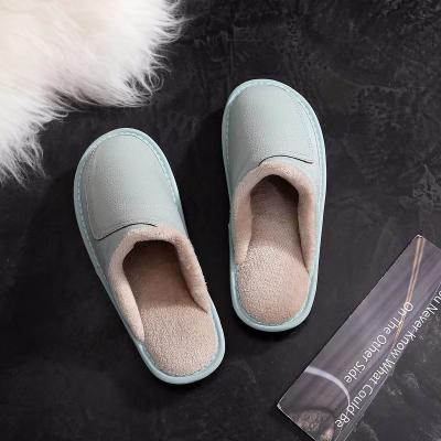 China Fashion trend wholesales custom made warm fluffy plush fur indoor female real leather slipper for women for sale