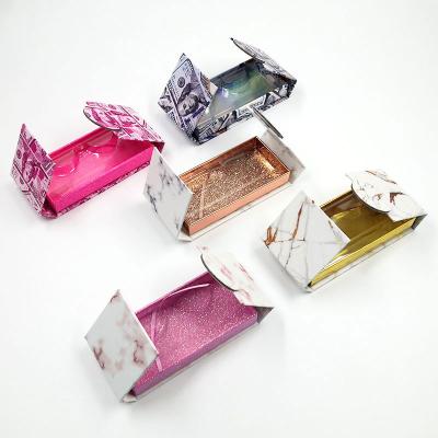 China Hot Sale Cosmetic Custom Printed Double Open Flip False Eyelash Lashes Packaging Boxes With Internal Tray for sale