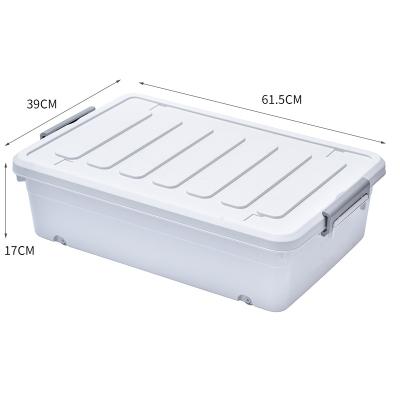 China Nice Fit Space Saving Tool Top Selling Large Capacity Flat Shoes Packing Storage Box With Wheels for sale