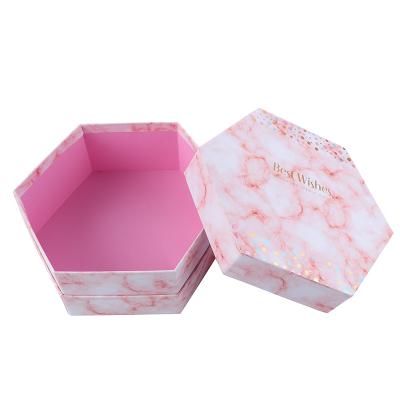 China Reasonable Price Handmade Custom Printed Contains Various Cosmetic Gift Accessories Hexagonal Paper Box for sale