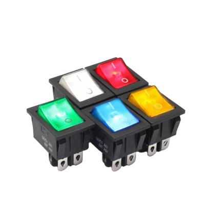 China ON OFF Medium KCD4 DPST 4 Pins ON OFF 16A 24V Illuminated Rocker Switch 250V With Led Light for sale