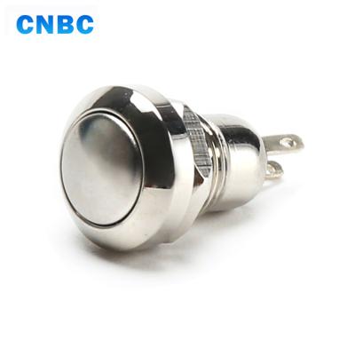 China Mini Stainless Steel Metal IP67 Round Momentary 8mm Diameter On Off No NC 2pin Push Button Switch for sale