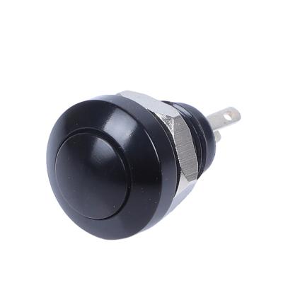 China Stainless Steel 8mm Diameter Black Shell Momentary 2pin Metal No NC Push Button Switch for sale