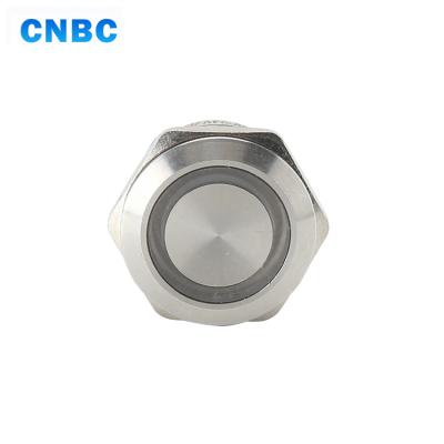 China Hot Sale CE 22mm Diameter 12v 24v Waterproof Metal Stainless Steel Momentary Push Button Switch With Led Light for sale